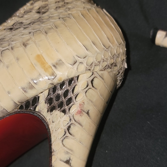 White Python "Red Bottom" Pumps - Picture 8 of 8